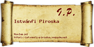 Istvánfi Piroska névjegykártya